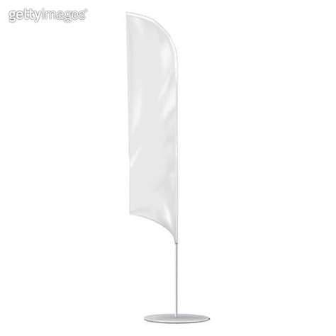 White Blank Feather Flag Vector Mockup Blade Shaped Banner Stand Mock Up Vertical Event