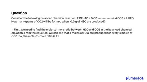 SOLVED Consider The Following Balanced Chemical Reaction 2 C2H4O 5