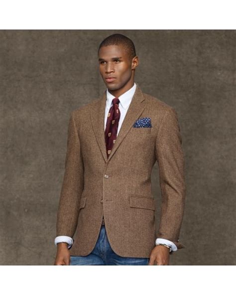 Polo Ralph Lauren Herringbone Sport Coat In Brown For Men Lyst