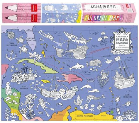 Mapa do kolorowania XXL Skarby Karaibów Monumi Monumi Sklep EMPIK