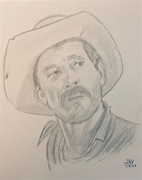 Ken Curtis Pencil Drawing X Ken Curtis Festus Haggen Original