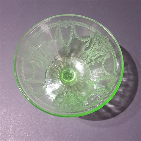 Anchor Hocking Cameo Ballerina Dancing Girl Green Depression Glass Dancing Girl Mayonaisse Bowl