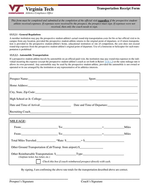 Transport Receipt Format Templates At