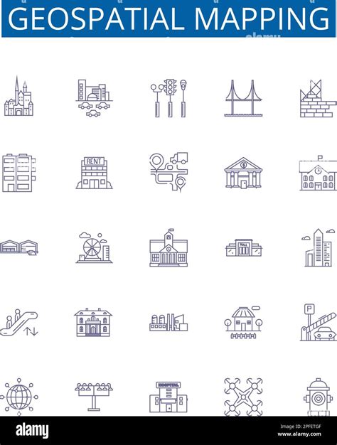 Geospatial Mapping Line Icons Signs Set Design Collection Of