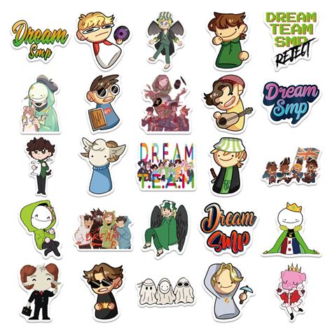 Pack Of 50 Dream Smp Stickers Collection 2 For Water Bottles Teens