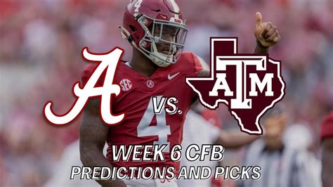 Alabama Vs Texas Aandm Predictions And Picks 2023 Week 6 College