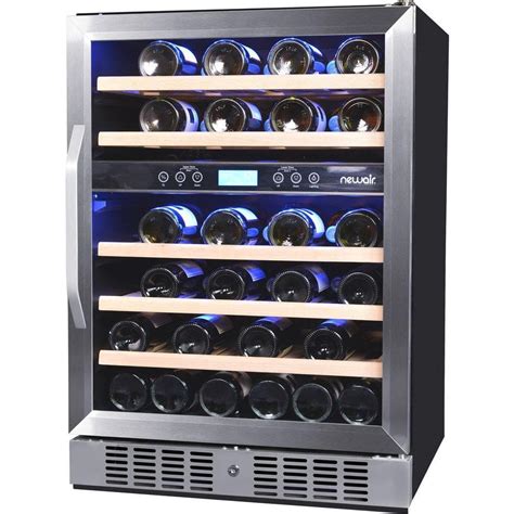 NewAir Dual Zone 46 Bottle Built In Compressor Wine Cooler AWR 460DB