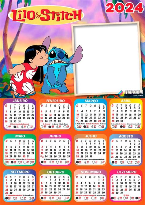 Moldura Calend Rio Lilo E Stitch Png Imagem Legal Calend Rios