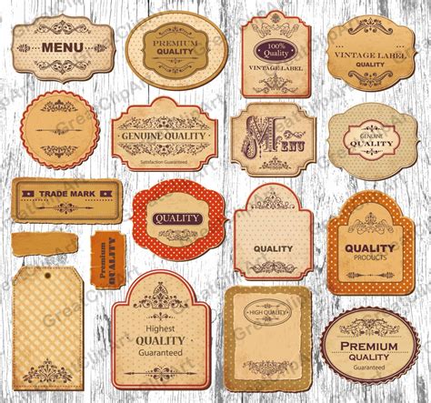 18 Printable Vintage Frames clipart set of labels retro | Etsy