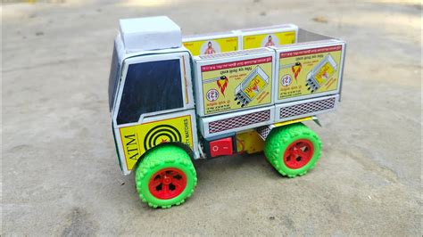 How To Make Matchbox Truck At Home Diy Matchbox Truck Using Dc Motor