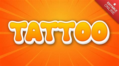 Tattoo Orange 3d Text Effect Generator