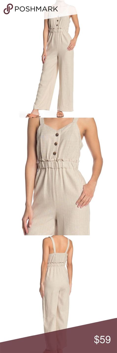 Romeo Juliet Couture Linen Blend Jumpsuit