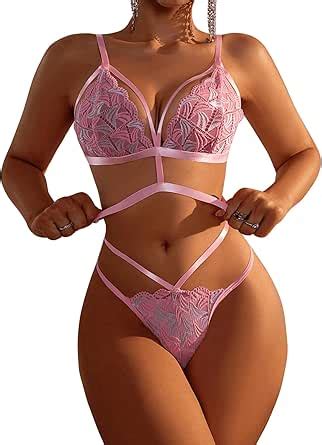 Amazon SweatyRocks Women S 2 Piece Lingerie Set Cut Out Floral