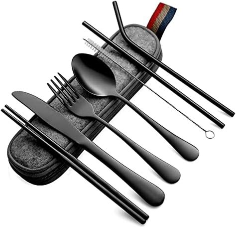 Amazon Portable Utensils Silverware Flatware Set Travel Camping