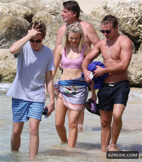 Georgia Toffolo Sexy In A Pink Bikini On The Beach In Barbados Aznude