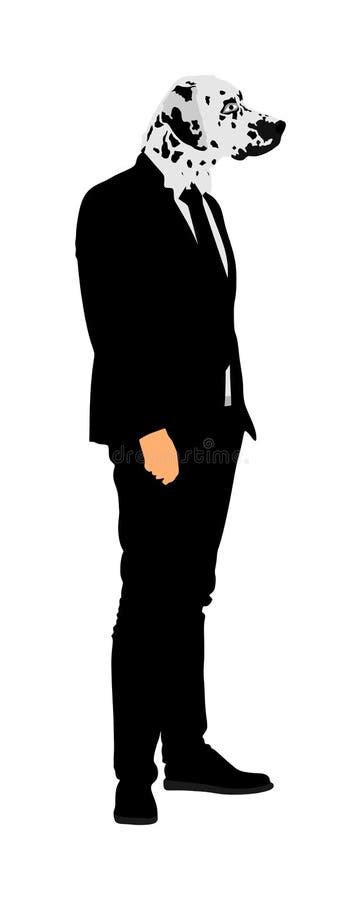 Hombre Elegante Macho Con Ilustraci N Vectorial De La Cabeza De Perro