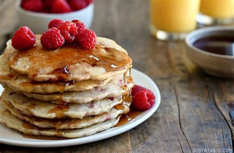 Raspberry Oatmeal Pancakes Just A Taste