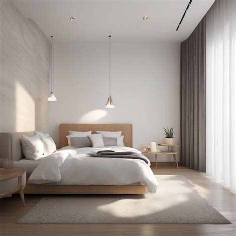 Premium Ai Image Cozy Bedroom With Bed And Spacious Window