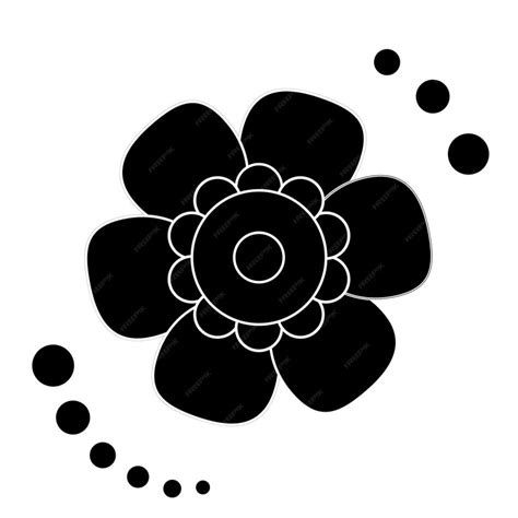 Premium Vector | Black and white single isolated flat vector flower