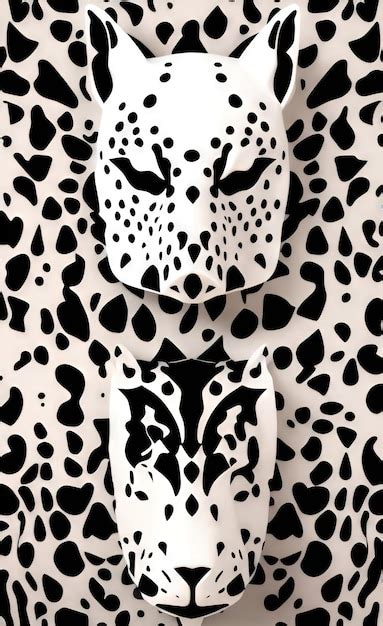 Premium AI Image | A leopard print wallpaper with black and white spots ...