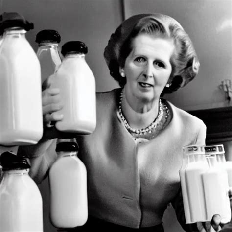 Margaret Thatcher Holding Many Bottles Of Milk Stable Diffusion Openart