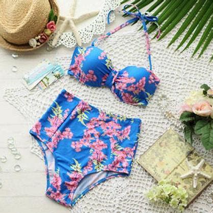 High Waisted Push Up Bandeau Bikini On Luulla