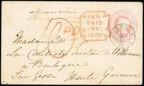 Great Britain Postal Stationery D Pink Envelope To Boulogne Wi