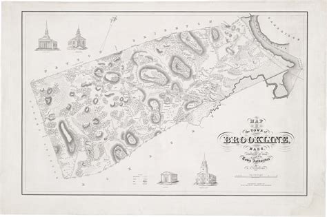 The first published map of Brookline, Mass. - Rare & Antique Maps