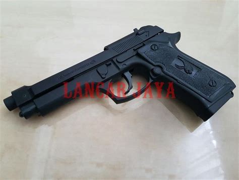 Jual Pistol Mancis Korek Api Gas Lighter Beretta 9mm Usa Black Hitam