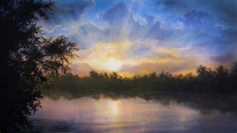 Sunset On The River Painting Demo Paint With Kevin YouTube