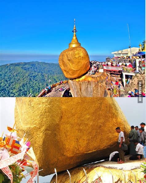 The Golden Rock In Myanmar Kyaik Htee Yoe Pagoda 9GAG