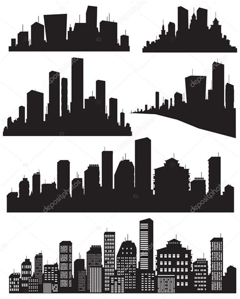 Set Of Vector Cities Silhouette Stock Vector Image By ©rvika 21462007