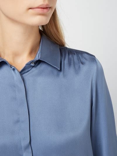 Weekend Max Mara Bluse Aus Seide Elasthan Mix Blau Online Kaufen