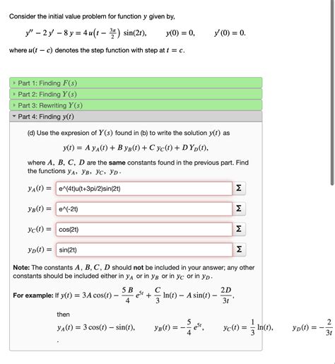 Solved Consider The Initial Value Problem For Function Y Chegg