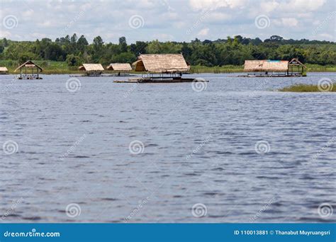 House Raft Floating in the Lake Stock Image - Image of rural, float: 110013881