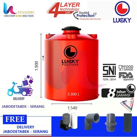 Jual Tangki Air Plastik Ls 3000 Polytank Lucky Standard Toren Air