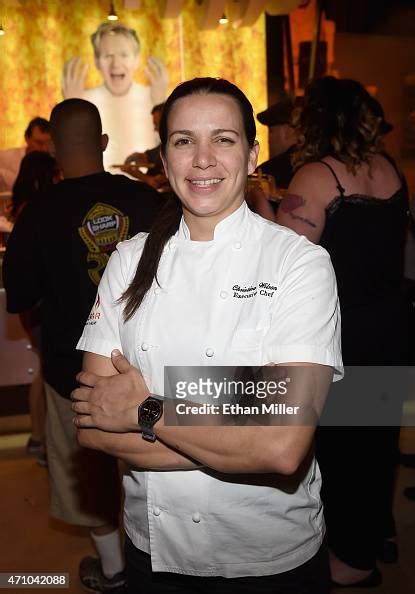 Chef Christina Wilson Poses At The Gordon Ramsay Burgr Booth During