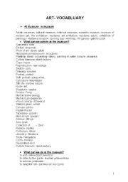 ART VOCABULARY - ESL worksheet by mniedz