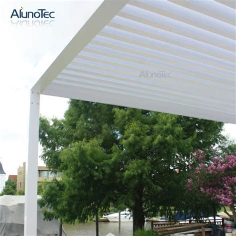 AlunoTec Aluminium Manual Louver Pergola Louvered Roof Electric