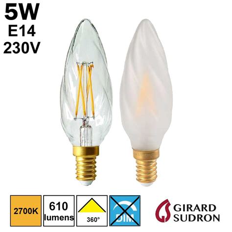 Ampoule Flamme Torsad E Led W E V Girard Sudron