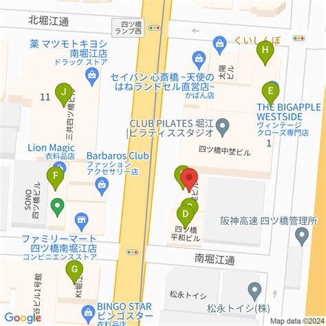 堀江5th Street 周辺のファミレス・ファーストフード一覧マップ