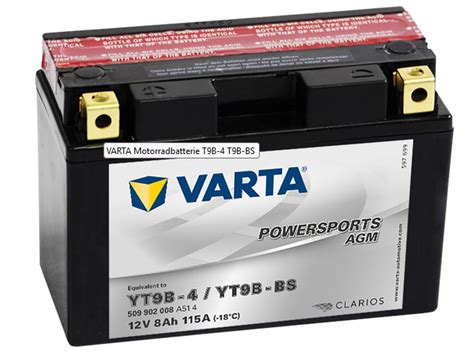 Varta Motorradbatterien Var