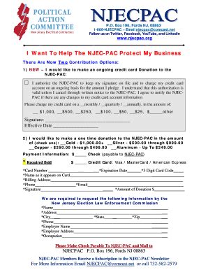 Fillable Online Nj Iec Njec Pac New Donation Form Sept Doc Nj Iec