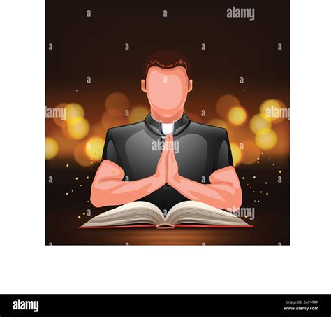 Priest Praying With Book Stock Vector Image Art Alamy