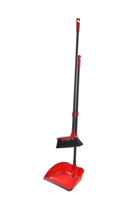 Broom Dustpan Set Premium Long Handled Broom Dustpan Combo Upright