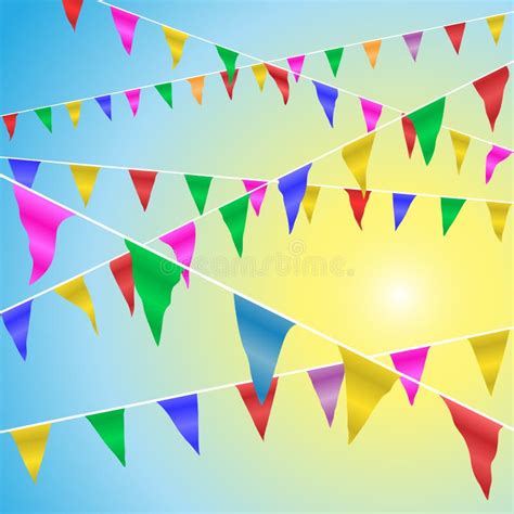 Bunting Flags On A Sky Stock Illustration Illustration Of Green 34178279