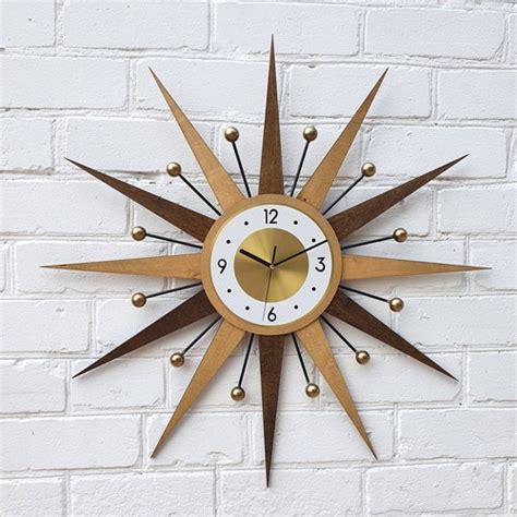 30 26 Atomic Wall Clock Starburst Clock George Etsy