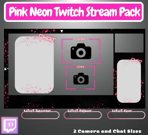 ANIMATED Pink Neon Twitch Overlay Complete Pack Twitch Etsy