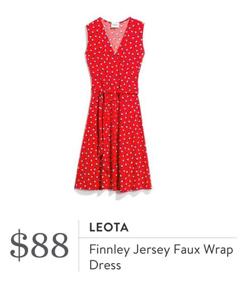 Leota Finnley Jersey Faux Wrap Dress In Martini Dot Red Stitch