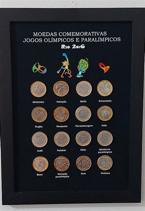 Quadro Expositor Porta Moedas Olimpiadas Rio Completo